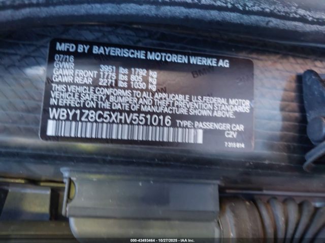 2017 BMW I3 WBY1Z8C5XHV551016 Photo 8