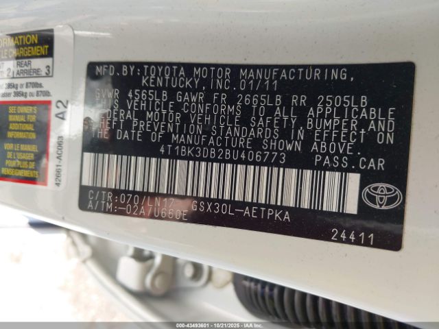 2011 TOYOTA AVALON 4T1BK3DB2BU406773 Photo 8