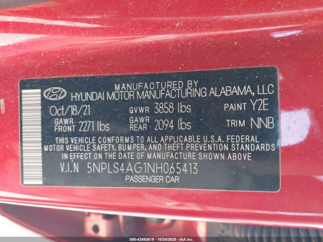 2022 HYUNDAI ELANTRA 5NPLS4AG1NH065413 Photo 8