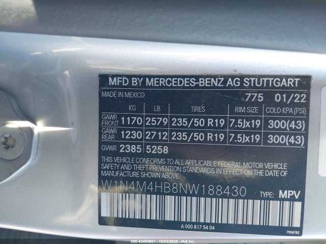 2022 MERCEDES-BENZ GLB 250 W1N4M4HB8NW188430 Photo 8