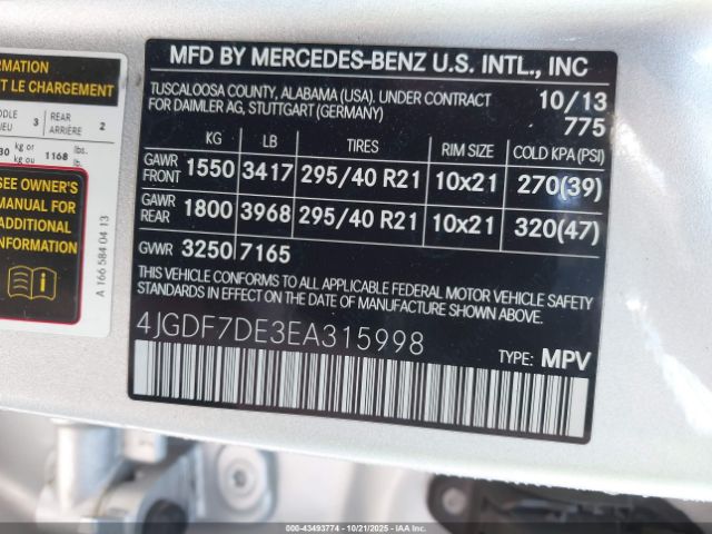 2014 MERCEDES-BENZ GL 550 4JGDF7DE3EA315998 Photo 8
