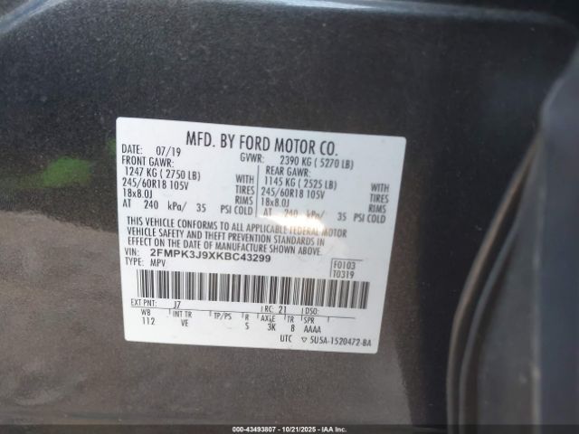 2019 FORD EDGE 2FMPK3J9XKBC43299 Photo 8