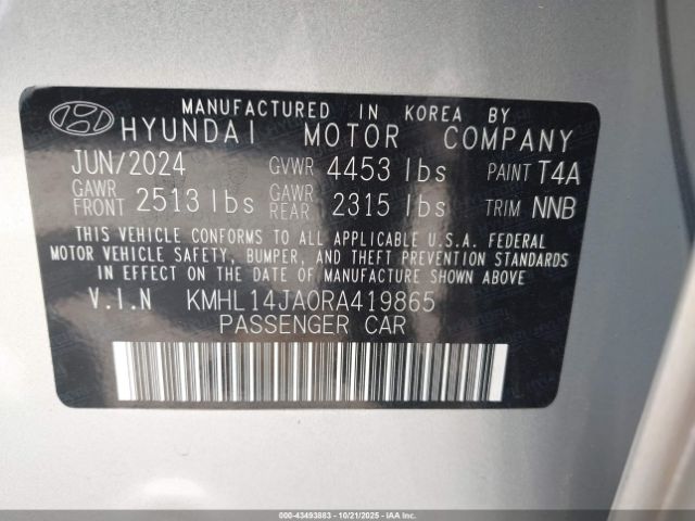 2024 HYUNDAI SONATA KMHL14JA0RA419865 Photo 8