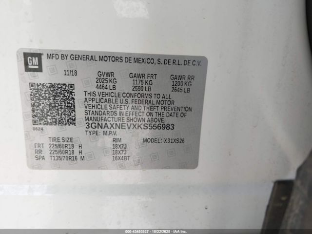 2019 CHEVROLET EQUINOX 3GNAXNEVXKS556983 Photo 8