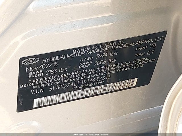Hyundai ELANTRA SE 2019 5NPD74LF1KH432316 Image 9