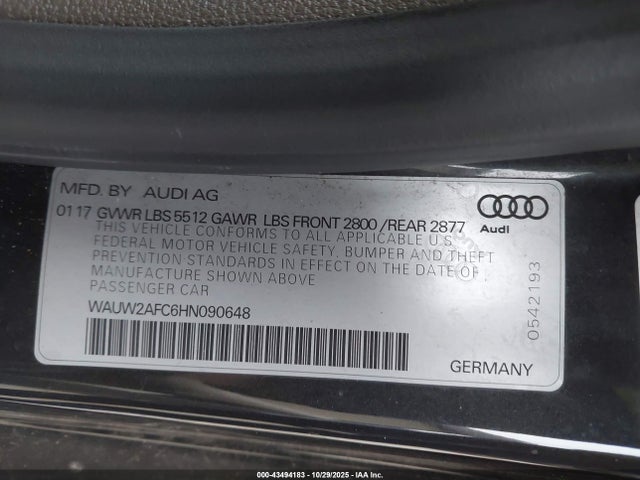Audi A7 2017 WAUW2AFC6HN090648 Image 9