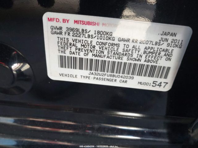 2011 MITSUBISHI LANCER JA32U2FU8BU042039 Photo 8
