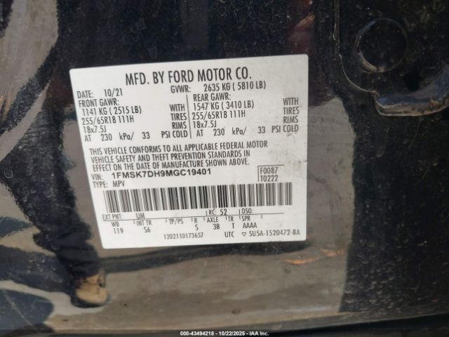 2021 FORD EXPLORER 1FMSK7DH9MGC19401 Photo 8