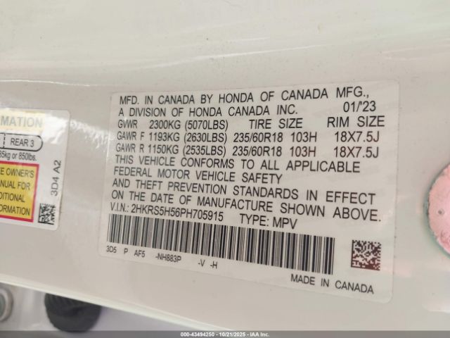 2023 HONDA CR-V HYBRID 2HKRS5H56PH705915 Photo 8