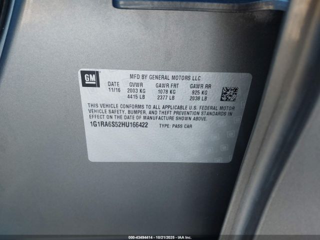 2017 CHEVROLET VOLT 1G1RA6S52HU166422 Photo 8