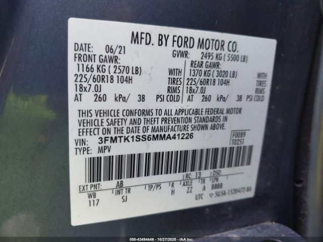 2021 FORD MUSTANG MACH-E 3FMTK1SS6MMA41226 Photo 8