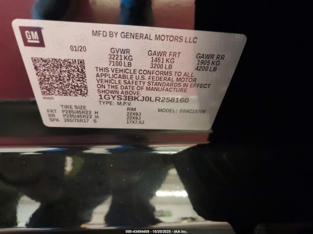 2020 CADILLAC ESCALADE 1GYS3BKJ0LR258160 Photo 8