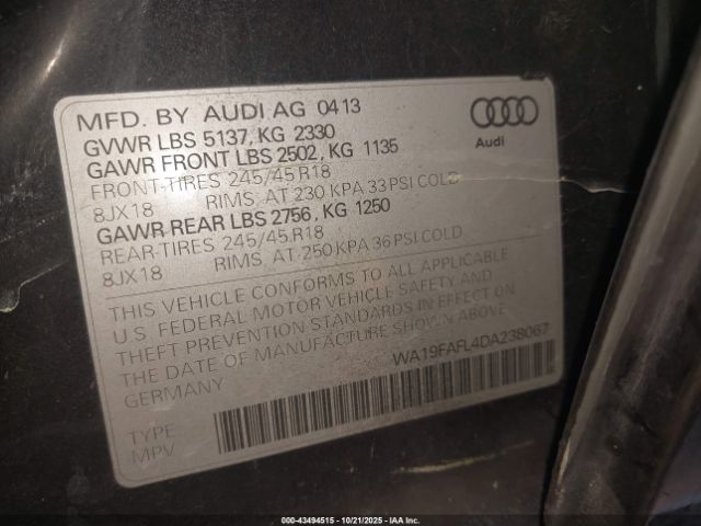 2013 AUDI ALLROAD WA19FAFL4DA238067 Photo 8