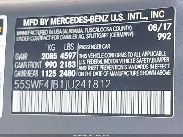 2018 MERCEDES-BENZ C 300 55SWF4JB1JU241812 Photo 8