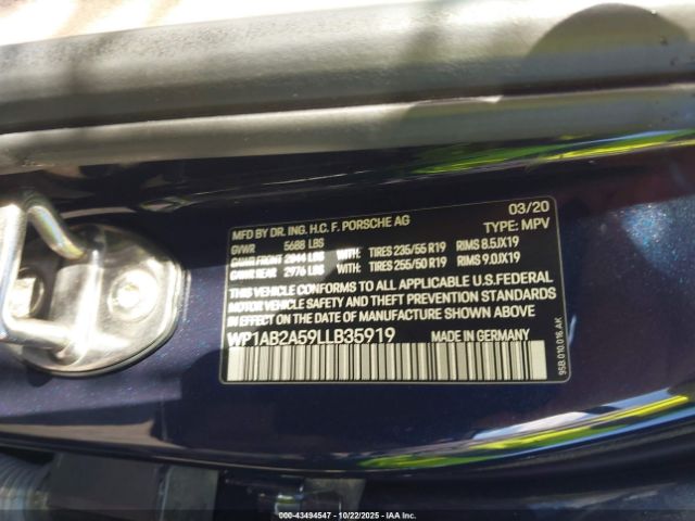 2020 PORSCHE MACAN WP1AB2A59LLB35919 Photo 8