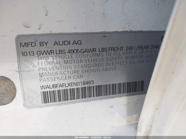 2014 AUDI A4 WAUBFAFLXEN018463 Photo 8
