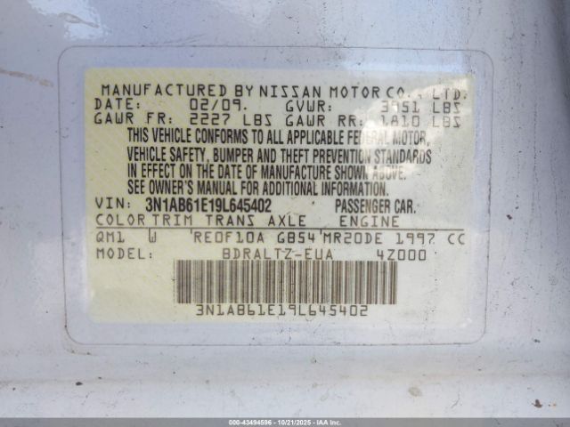 2009 NISSAN SENTRA 3N1AB61E19L645402 Photo 8