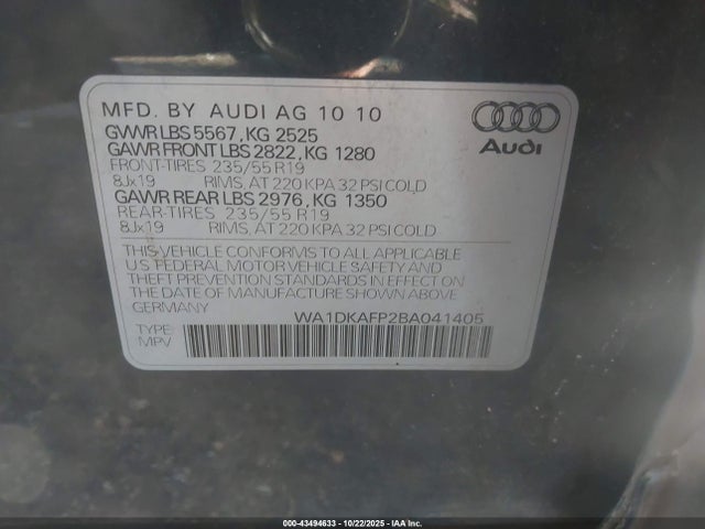 2011 AUDI Q5 WA1DKAFP2BA041405 Photo 8