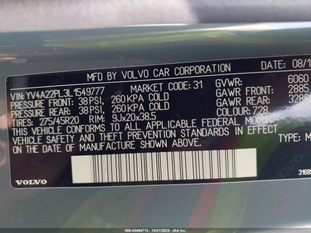 2020 VOLVO XC90 YV4A22PL3L1549777 Photo 8