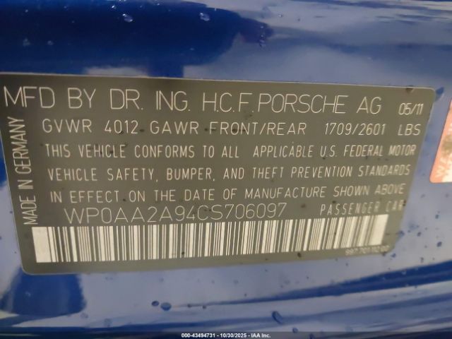 2012 PORSCHE 911 WP0AA2A94CS706097 Photo 8