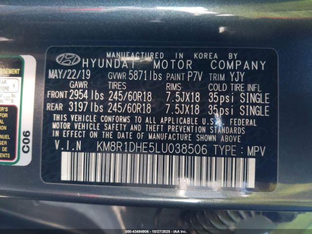 2020 HYUNDAI PALISADE KM8R1DHE5LU038506 Photo 8