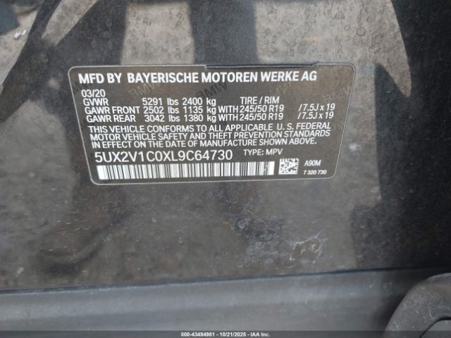 2020 BMW X4 5UX2V1C0XL9C64730 Photo 8