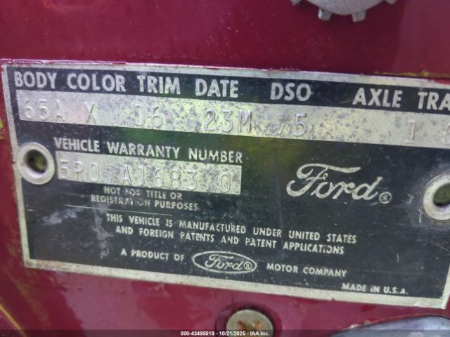 1965 FORD MUSTANG 5R07A168370 Photo 8