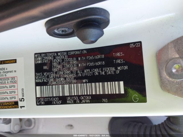 2022 LEXUS GX 460 JTJAM7BX4N5331389 Photo 8