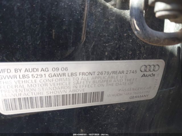2007 AUDI A6 WAUDH74F67N054396 Photo 8