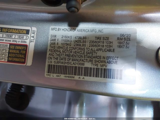 2020 HONDA CR-V 5J6RW2H5XLA010688 Photo 8