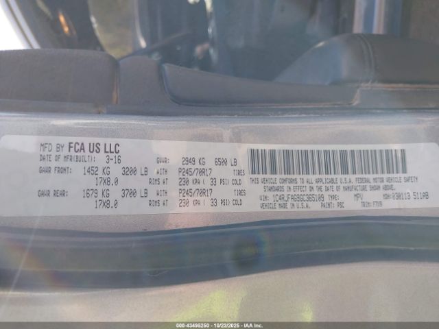 2016 JEEP GRAND CHEROKEE 1C4RJFAG9GC365109 Photo 8