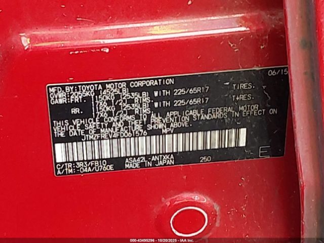 2015 TOYOTA RAV4 JTMZFREV4FD061576 Photo 8