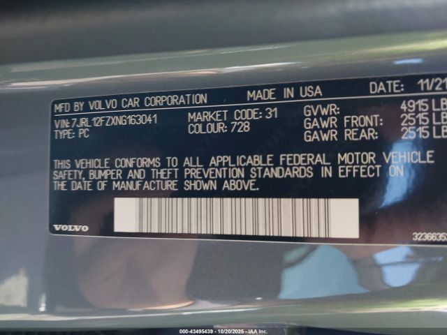 2022 VOLVO S60 7JRL12FZXNG163041 Photo 8