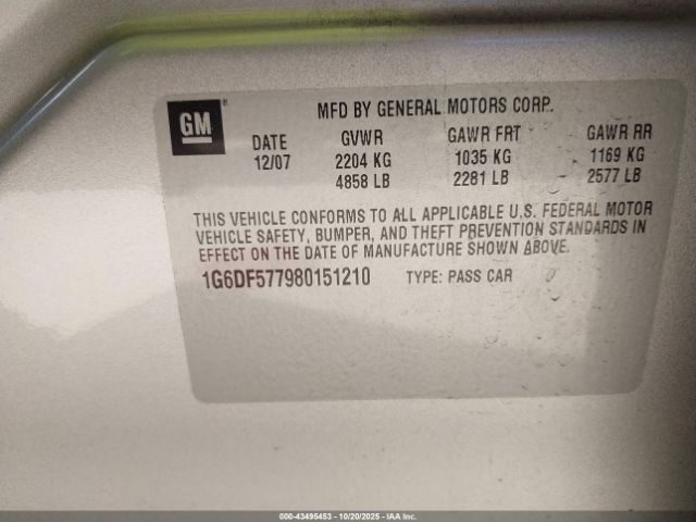 2008 CADILLAC CTS 1G6DF577980151210 Photo 8