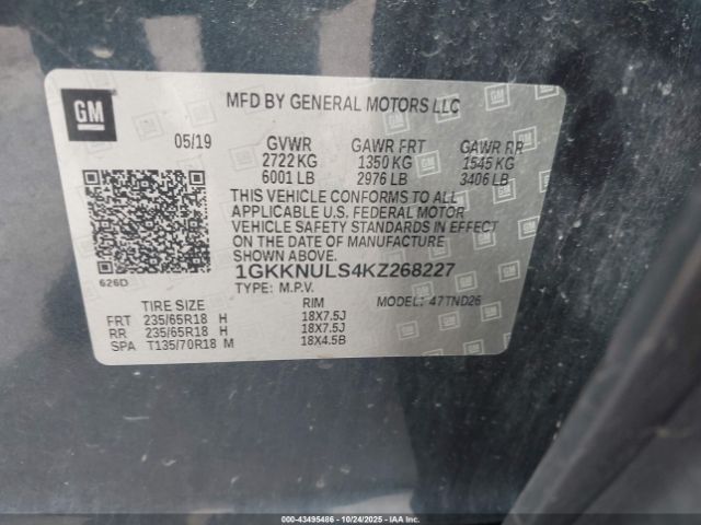 2019 GMC ACADIA 1GKKNULS4KZ268227 Photo 8