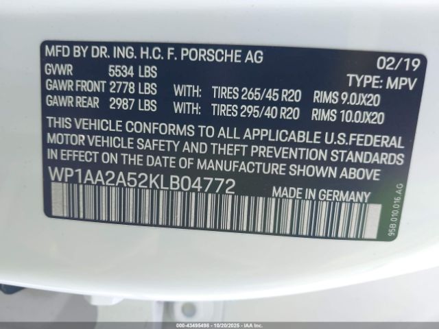 2019 PORSCHE MACAN WP1AA2A52KLB04772 Photo 8