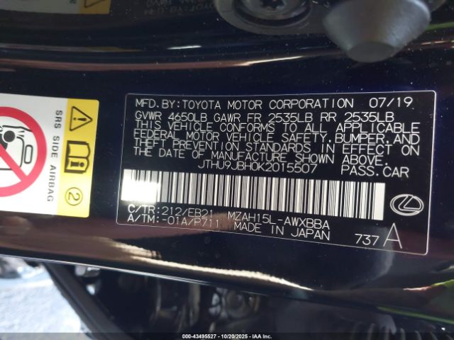 2019 LEXUS UX 250H JTHU9JBH0K2015507 Photo 8