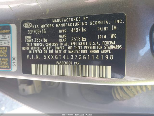 2016 KIA OPTIMA 5XXGT4L37GG114198 Photo 8