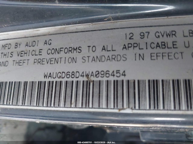 1998 AUDI A4 WAUGD68D4WA096454 Photo 8