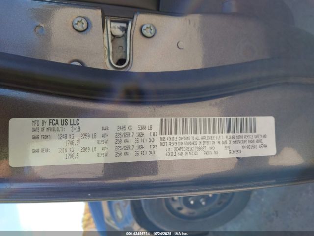 2019 DODGE JOURNEY 3C4PDCAB1KT738027 Photo 8