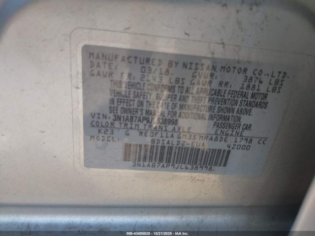 2018 NISSAN SENTRA 3N1AB7AP9JL638998 Photo 8