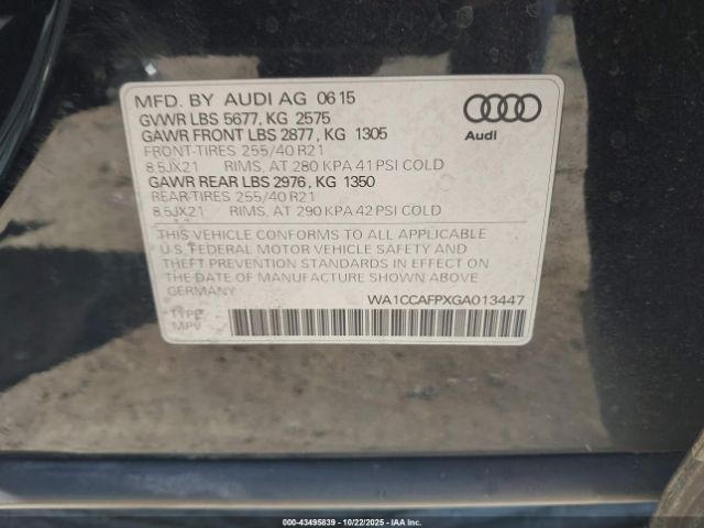 2016 AUDI SQ5 WA1CCAFPXGA013447 Photo 8
