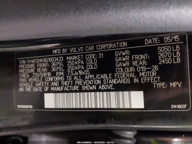 2016 VOLVO V60 CROSS COUNTRY YV4612HK8G1003433 Photo 8