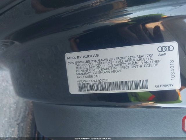 2022 AUDI S5 CABRIOLET WAUW4GF56NN005236 Photo 8