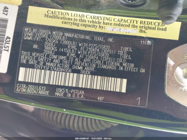 2010 TOYOTA TUNDRA 5TFFY5F17AX084956 Photo 8