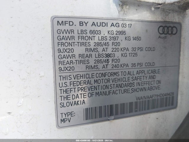 2017 AUDI Q7 WA1VAAF71HD049428 Photo 8