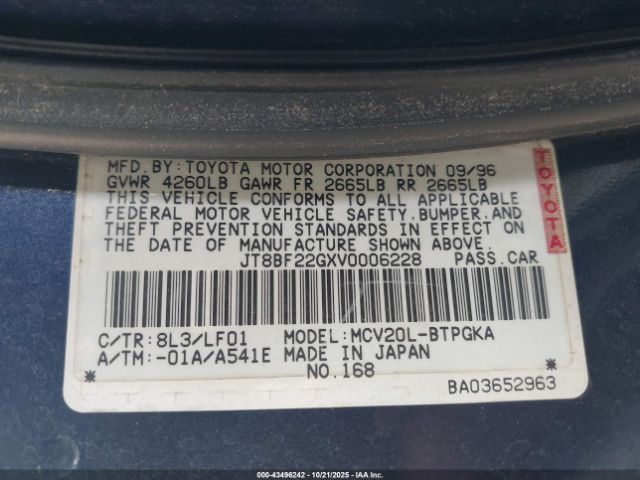 1997 LEXUS ES 300 JT8BF22GXV0006228 Photo 8