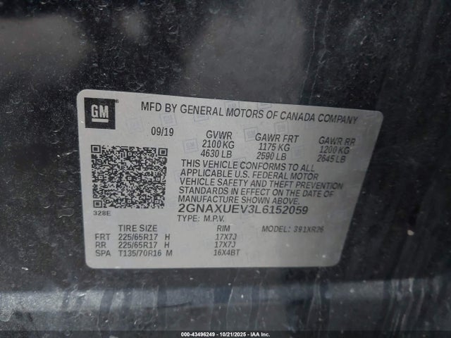 Chevrolet lyx - direct injection, vvt, fgt, turbo, alum, gen1 2020 2GNAXUEV3L6152059 Image 9