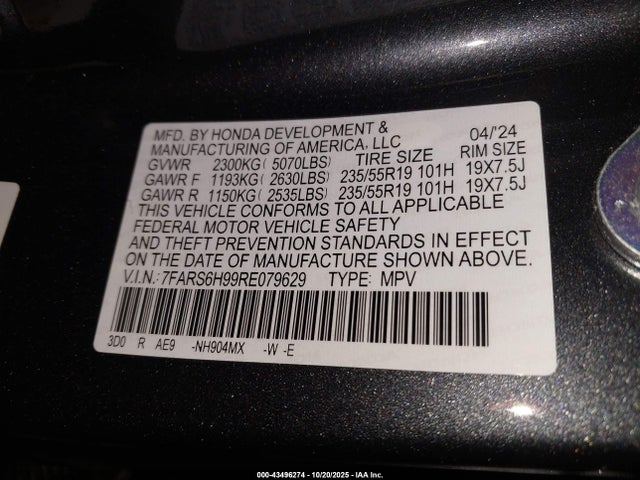 7FARS6H99RE079629 Honda Cr-v Hybrid Sport Touring