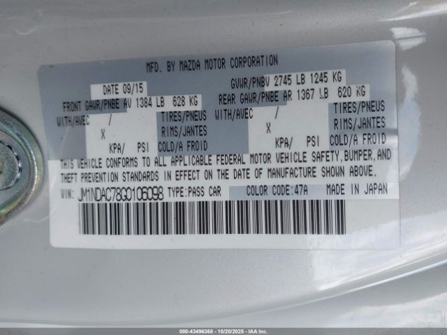 2016 MAZDA MX-5 MIATA JM1NDAC78G0106098 Photo 8